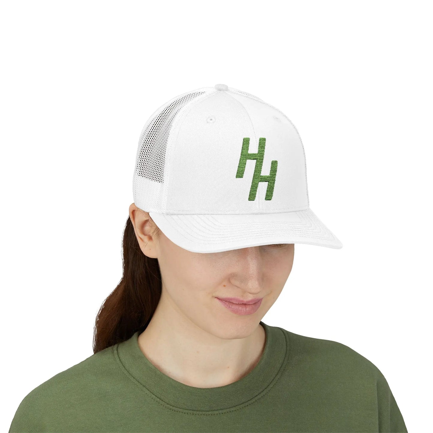 HH Logo Mesh Snapback - White/Green - High Handicap Golf
