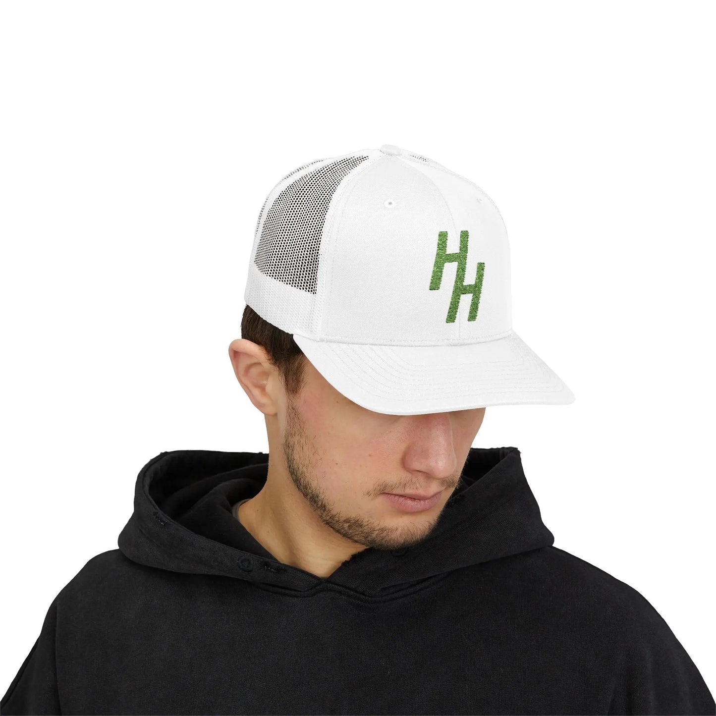 HH Logo Mesh Snapback - White/Green - High Handicap Golf