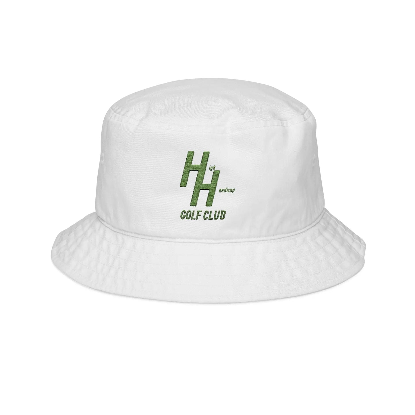 Lightweight, breathable golf bucket hat with wide brim and moisture-wicking fabric, designed for sun protection and comfort on the course